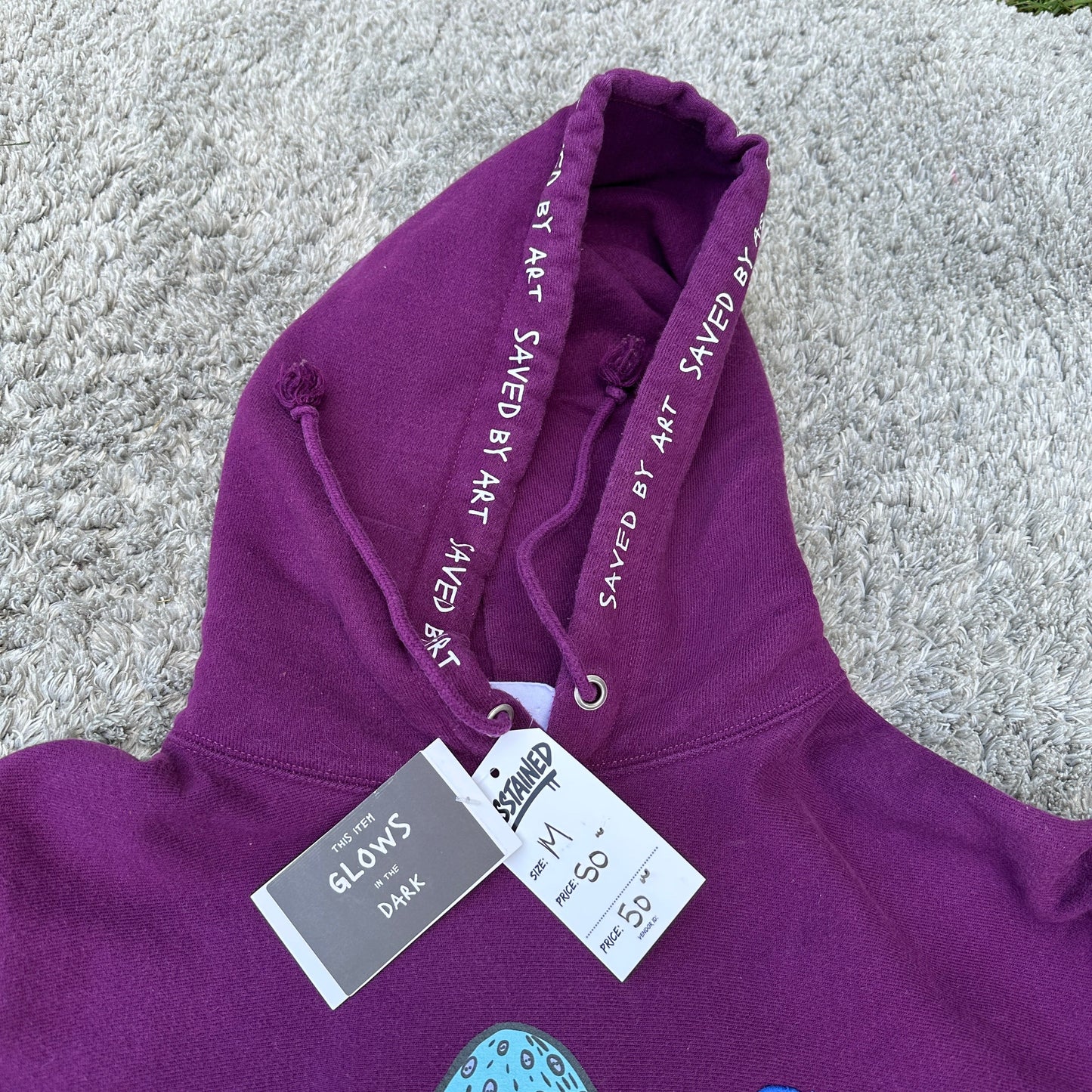 Medium Champion Reverse Weave Hoodie (Art Glows in the Dark)
