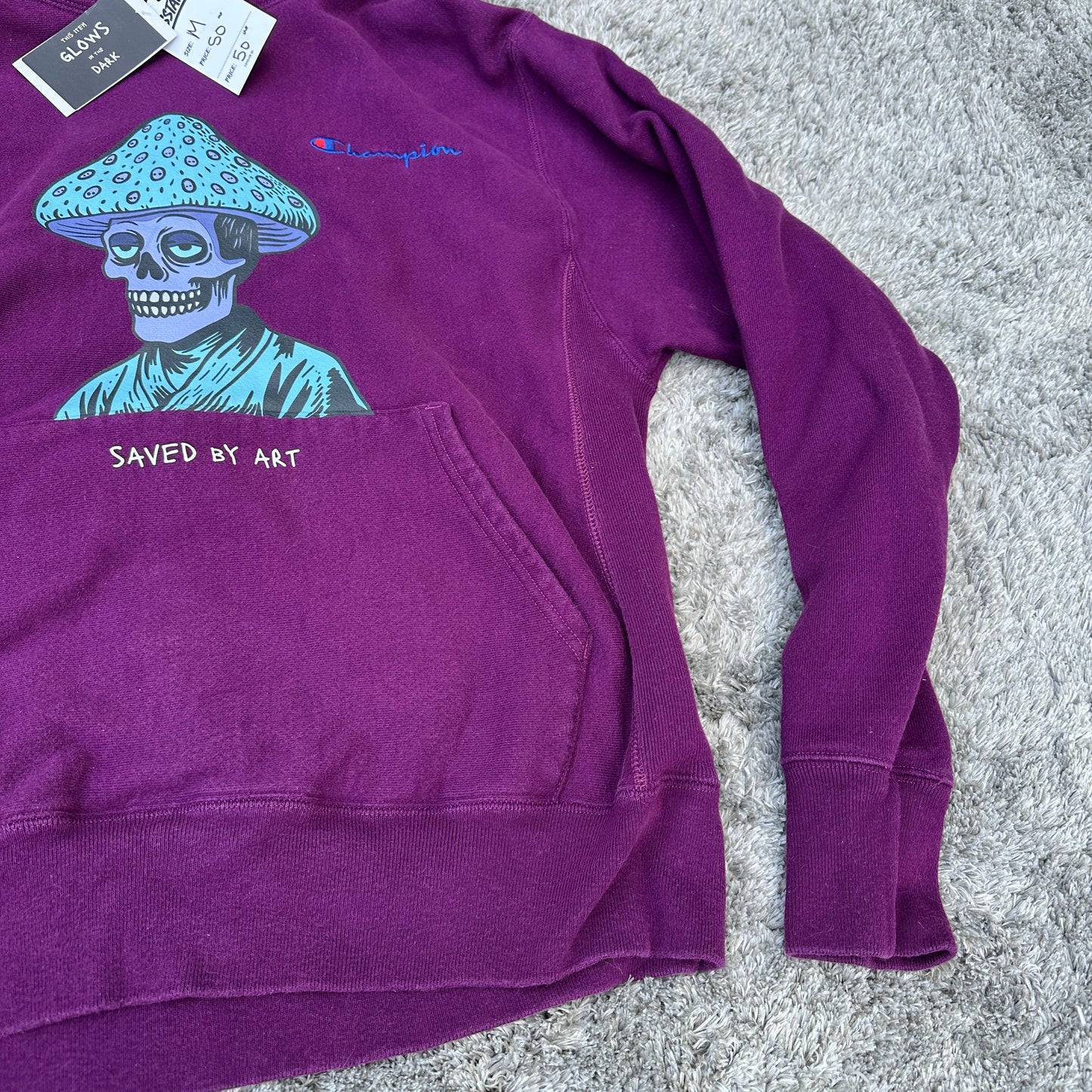 Medium Champion Reverse Weave Hoodie (Art Glows in the Dark)