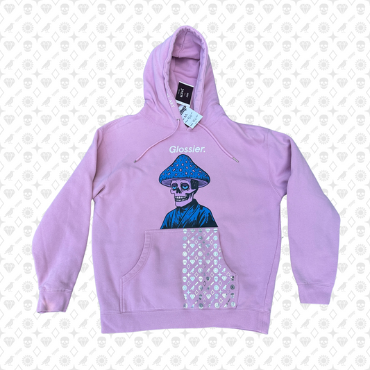 GLOWS! Mush Skull Glacier Size Medium Pullover Hoodie